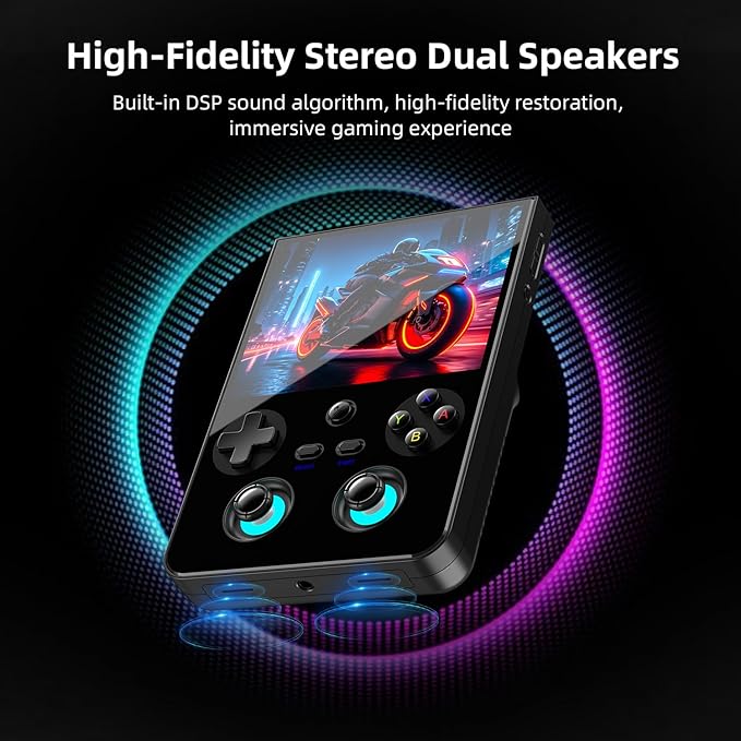 Anbernic RG477V Retro Handheld Game Console , 4.7 Inch Touch Screen Android 14 System Support WiFi 6E Bluetooth 5.3 Dimensity 8300 Processor 8+128GB(Black)