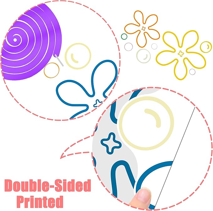 20pcs Jellyfish Flower Party Hanging Swirls Under The Sea Birthday Party Decorations Jellyfish Bubble Theme Ceiling Swirl Streamers for Yellow Cartoon Party Ocean Theme Baby Shower Supplies