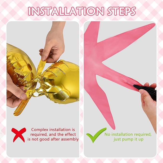 TONIFUL 8 Pcs Light Pink Hot Pink Foil Balloons Large Star Balloons Explosion Star Mylar Balloons for Party Backdrop Christmas New Year Birthday Wedding Baby Shower Anniversary Photo Booth Supplies