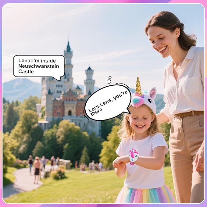 Unicorn Walkie Talkies for Kids, 2 Pack Camping Unicorn Outdoor Toys for Girls Age 3-12 Year Old, 3 Channel Toy Birthday Gifts Easter Halloween Christmas Stocking Stuffers (Pink + Blue)