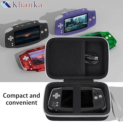khanka Hard Travel Case Replacement for Anbernic RG34XX Handheld Game Console,Case Only. (Black)