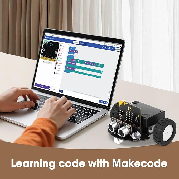 ACEBOTT Robotics for Kids Ages 8–12 12-16, Smart Robot Car Kit Compatible with BBC Micro:bit V2, STEM Toys Coding Robot Kit Compatible with Lego, Gifts for Kids and Teens(Not Included Micro:Bit)