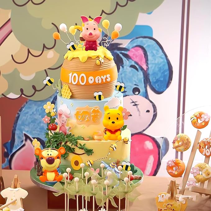 Newmemo Winnie Cake Topper 12Pcs Winnie figurines Pooh Cake Toppers Winnie Cupcake Toppers Pooh Bear Cake Picks Winnie Cake Decorations for Winnie Birthday Baby Shower Party Decorations Supplies