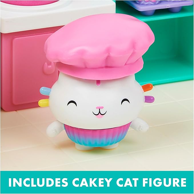 Gabby’s Dollhouse, Bakey with Cakey Kitchen with Figure and 3 Accessories, 3 Furniture and 2 Deliveries, Kids Toys for Ages 3 and up