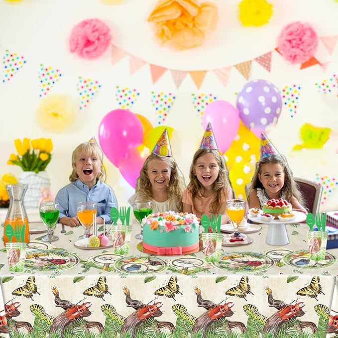 81PCS Bug Birthday Party Supplies Tableware,Insects Party Supplies,Reptile Birthday Decorations,Bug Theme Party Tableware Decorations