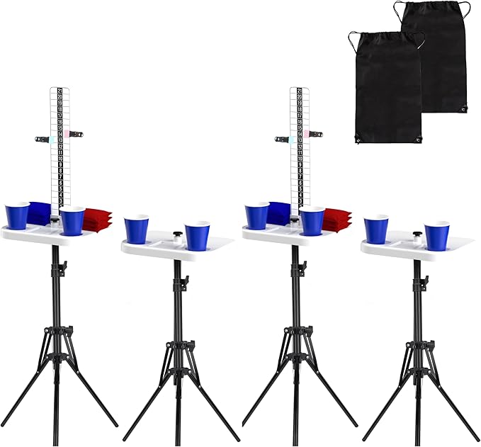 Teamaze Cornhole Scoreboard 4 Sets Cornhole Score Keeper with Dri-nk Holder Corn Hole Game Accessories for Outside, Yard Game