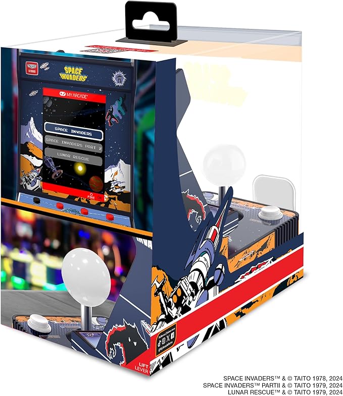 My Arcade Space Invaders Joystick Player: Retro Gaming Console, 3 Retro Games in 1, Space Invaders Arcade