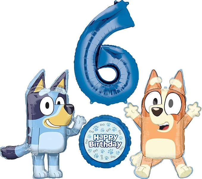 Bluey and Bingo 6th Birthday Party Supplies Balloon Bouquet Decorations
