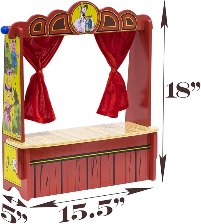 Imagination Generation Wooden Wonders Mother Goose's Tabletop Puppet Theater