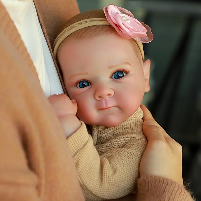 Realistic Reborn Baby Dolls - 20 Inch Cute Real Life Baby Girl Doll, Lifelike Newborn with Full Vinyl Body,Real Baby Dolls with Accessories for 3+ Years Old Kids Gifts