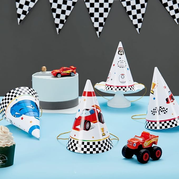 WERNNSAI Birthday Party Hats - 12 Pcs Birthday Party Supplies Cone Hat Headbands Colorful Paper Party Hats for Kids