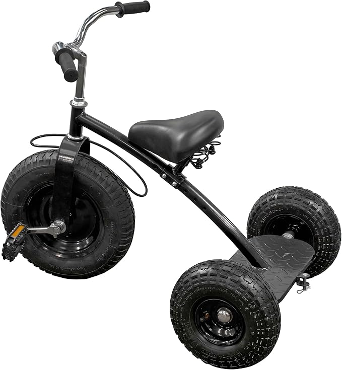 Gener8 Deluxe Tricycle for Kids Durable Steel Frame Inflatable Rubber Tires Adjustable Seat Perfect for Toddlers Ages 3-7 Black Promotes Balance Coordination & Independence