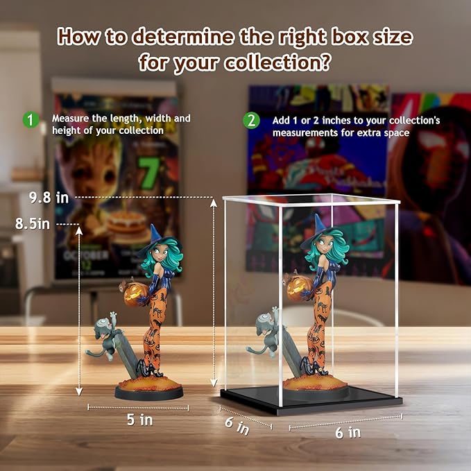 Acrylic Display Case for Collectibles Assemble Clear Display Case for Figures Alternative Glass Boxes for Lego Doll Home Storage(16x8x8 inch; 40x20x20 cm)