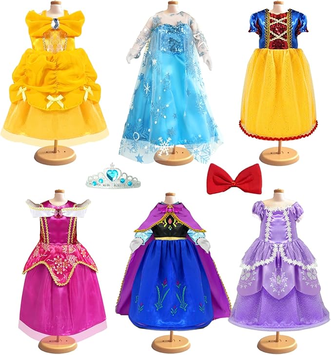 18 inch Doll Clothes and Accessories, Pricess Costumes Dress, 6 Pieces, 18 inch