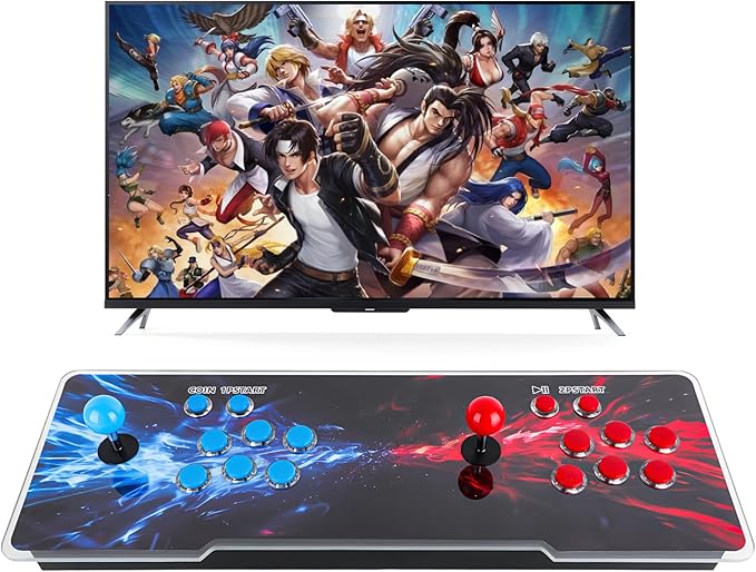Pandora Box Arcade Console with 10000 3D Games, WiFi Enabled HD Retro Gaming System for TV, PC & Projector, 1-4 Players, Search/Save/Pause Functions