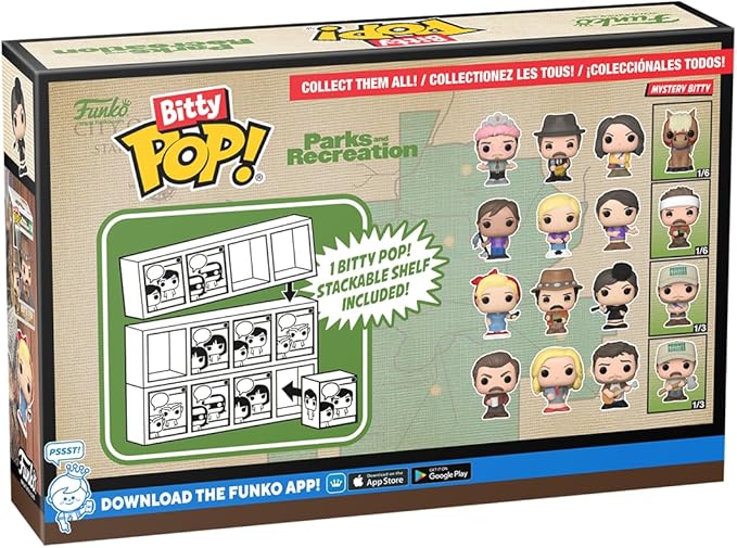 Funko Bitty POP! Parks & Recreation - 4 Pack - Bitty POP! Andy As Princess Rainbow Sparkle, Bitty POP! Duke Silver, Bitty POP! April Ludgate, and a Mystery Bitty POP! Figure - 0.9 Inch (2.2 Cm)