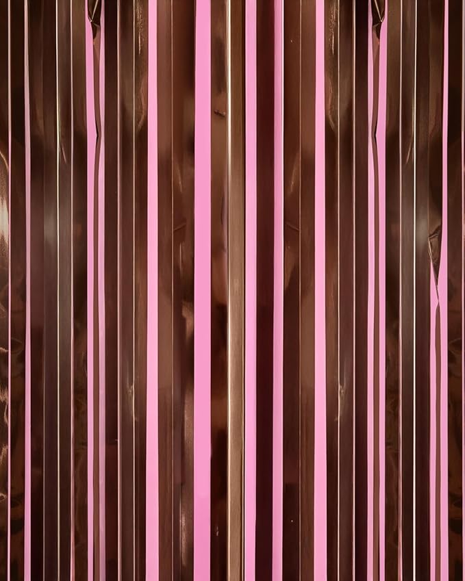 xo, Fetti Brown Party Curtain - Set of 2 | Espresso Martini Fringe, Bachelorette Decorations, Cute Birthday Photo Booth, Party Backdrop, Bday Supplies