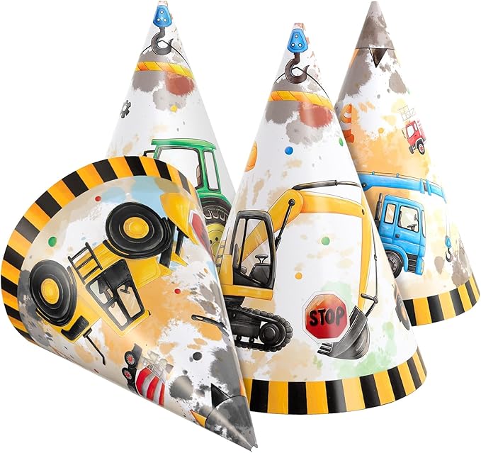 WERNNSAI Birthday Party Hats - 12 Pcs Birthday Party Supplies Cone Hat Headbands Colorful Paper Party Hats for Kids