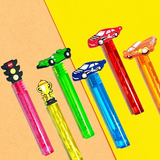 Race Car Party Favors,24Pcs Race Car Bubble Wands for Kids,Cool Bubble Wand for Birthday Party Supplies,Classroom Prizes Pinata Goodie Bag Stuffers Gifts