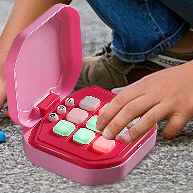 Electronic Puzzle Console Game - Handheld Brain Challenge Toy for Kids | LCD Screen with Interactive Logic Matching System, Portable Memory Training Device for Travel Entertainment 4.13x3.86x1.77 in