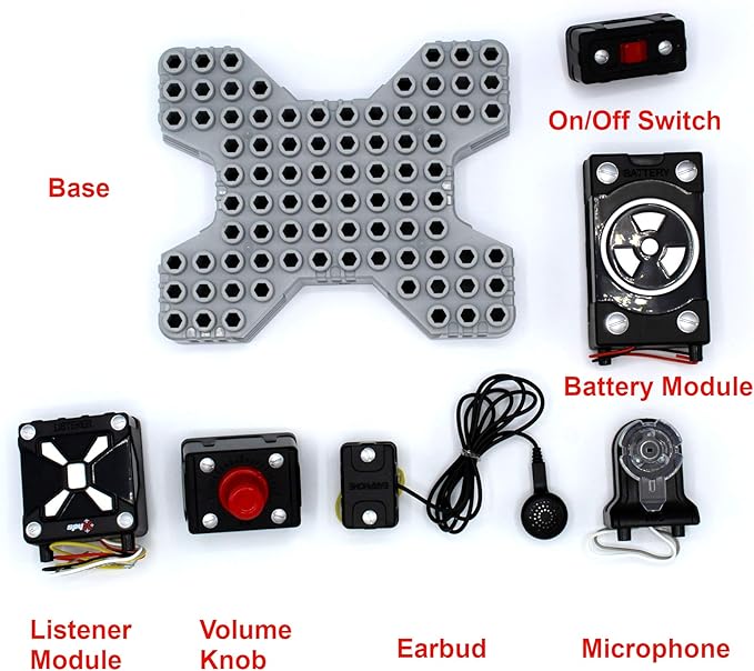 SpyX DIY Listener - Listen in On Secret Conversations! STEM Educational Science Kit to Make Your Own Real-Working Spy Listening Device. Do It Yourself Electronic Spy Toy Gadget