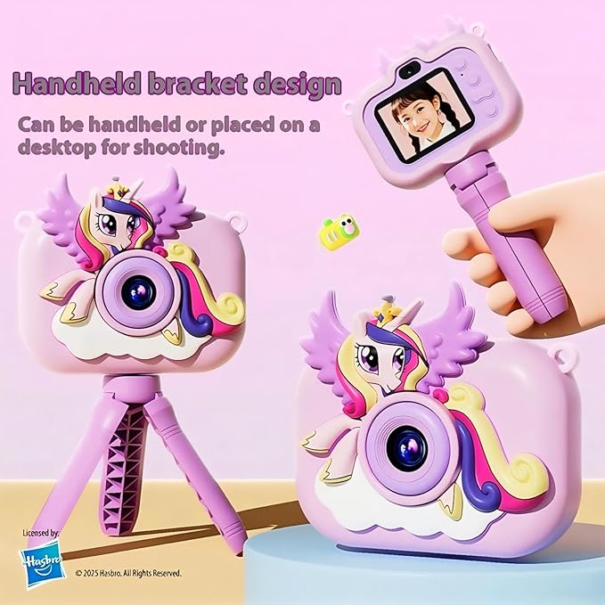 My Little Pony Princess Series Children's Cameras，Digital Point & Shoot Cameras with Bracket, Christmas Birthday Gifts Girls Boys Age 3-12, Kid's Camera with SD Card，Princess Cadance