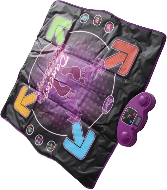 Electronic Dance Pad with Microphone Improve Coordination Dancing Mat for Kids Various Music Modes (Lighting Type)