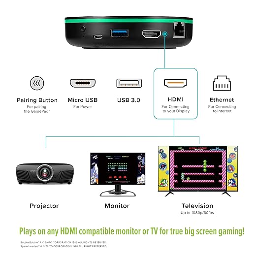 Legends Core, Plug And Play Arcade Game Console, Home Arcade, Classic Retro Video Games, 100 Licensed Genre-Defining Arcade & Console Games, Includes Action Fighting Puzzle Sports & More, WiFi, HDMI