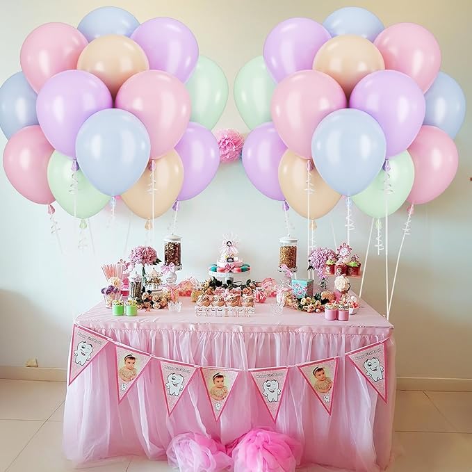 Pastel Balloons Pastel Pink Blue Purple Balloons for Groovy Rainbow Birthday Party Decorations Colorful Balloon 60PCS 12INCH Green Nude Assorted Colors Helium Latex Balloon for Arch