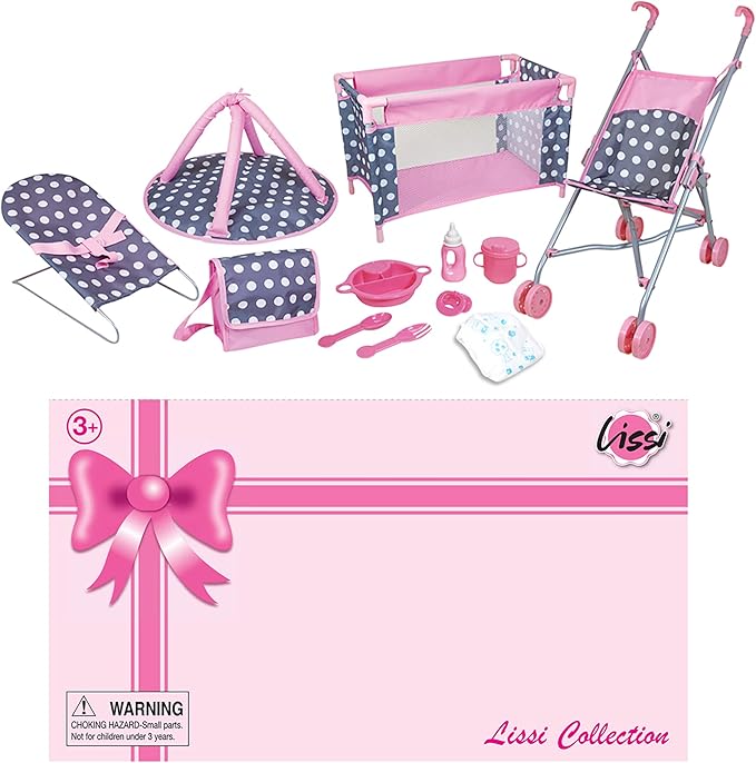 Lissi 5 Piece Doll Deluxe Nursery Play Set with Accessories