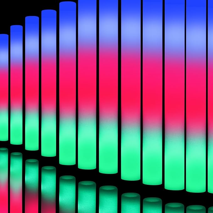 115 Pack LED Foam Glow Sticks, Glow Sticks Bulk with 3 Modes Colorful Flashing, Glow in the Dark Party Supplies for Wedding, Raves, Concert, Camping, Sporting Events, New Year Carnival