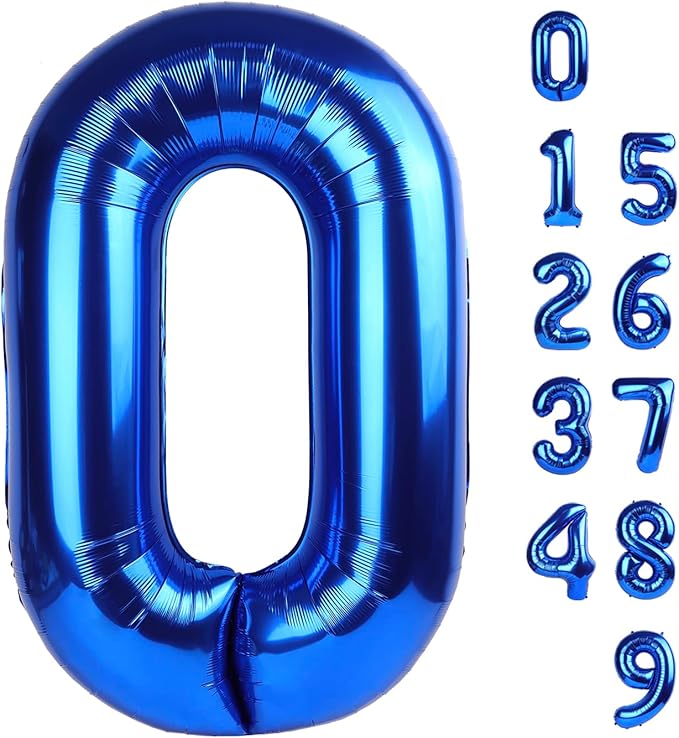 Number 0 Balloons 40 Inch Navy Blue Numbers Balloons for 10 20 30 40 50 60 Numbers Balloon Birthday Decorations Event