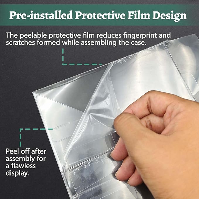 30 Pack Clear Protectors Case Compatible with Funko Pop Protector Case for 4 Inch Figures Collectibles Heavy Duty Crystal Plastic Protector Cases with Protective Film Locking Tabs Auto-Lock Bottom