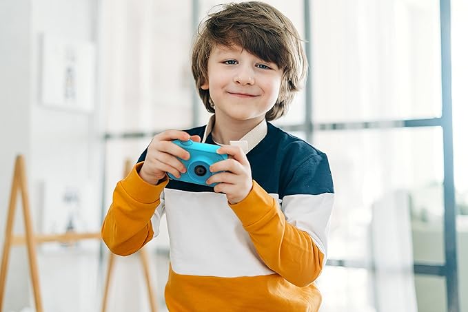 myFirst Camera 10 - Kids Digital Mini Camera for Boys and Girls Durable Design, 5MP Photos 1080p Video, Tripod Adapter, MicroSD Card, Gift for Kids 3-12 (Blue)