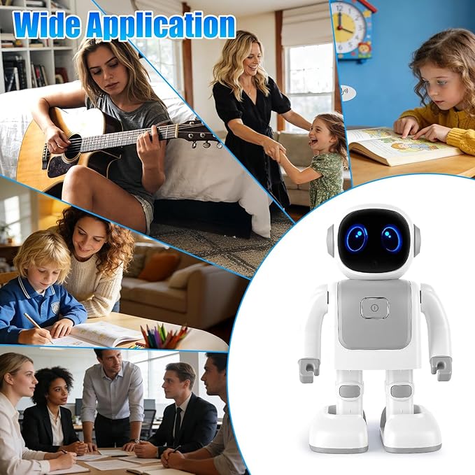 iMounTEK AI Robot Smart Interactive Learning Dancing Robot Telling Story Singing Music Programmable Moves Voice Assistant for Gift/Grey