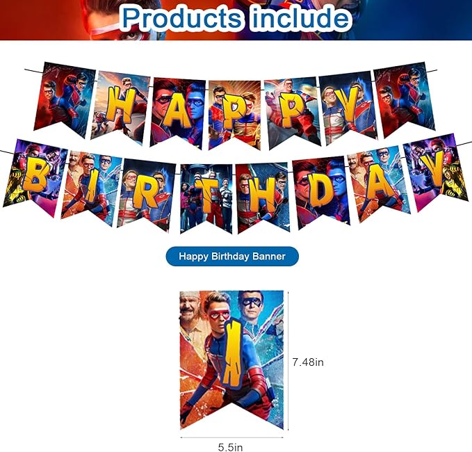 Henry Party Decorations,Danger Birthday Party Supplies Includes Banner - Cake Topper - 24 Cupcake Toppers - 18 Balloons