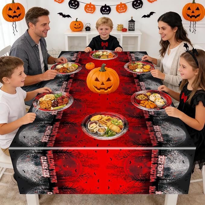 41Pcs Spooky Forest Theme Party Supplies Horror Forest Upside Down Party Tableware Set