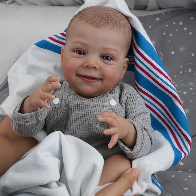 CHAREX Lifelike Reborn Baby Dolls Boy – 18 Inch Real Life Realistic Newborn Doll with Handmade Soft Cloth Body, Comes with Accessories — Gift for Kids Ages 3+