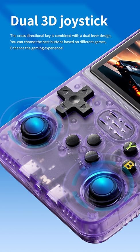 R36S Retro Handheld Game Console 128GB – 20,000+ Games, 3.5” HD IPS Screen, Portable Arcade Gaming System, 4000mAh Battery, Dual Joystick, Expandable Storage Retro Video Game Console (White)