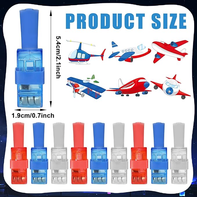 36PCS Airplane LED Finger Lights Aircraft Party Favors Glow in the Dark Light Up Finger Lights Plane Themed Toys Bulk for Birthday Party Goodie Bag Stuffer Birthday Gifts Classroom Prize