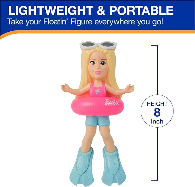 SwimWays Barbie Floatin' Figures, Swimming Pool Accessories & Kids Pool Toys, Barbie Party Supplies & Water Toys for Kids Aged 3 & Up