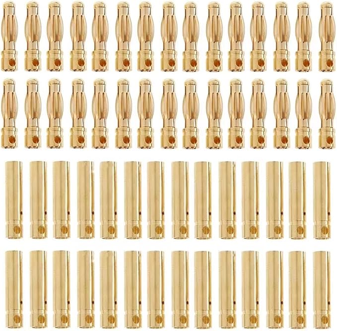 30Pairs 4.0mm Banana Bullet Connector Plug Male Female Bullet connectors for RC Battery ESC Motor