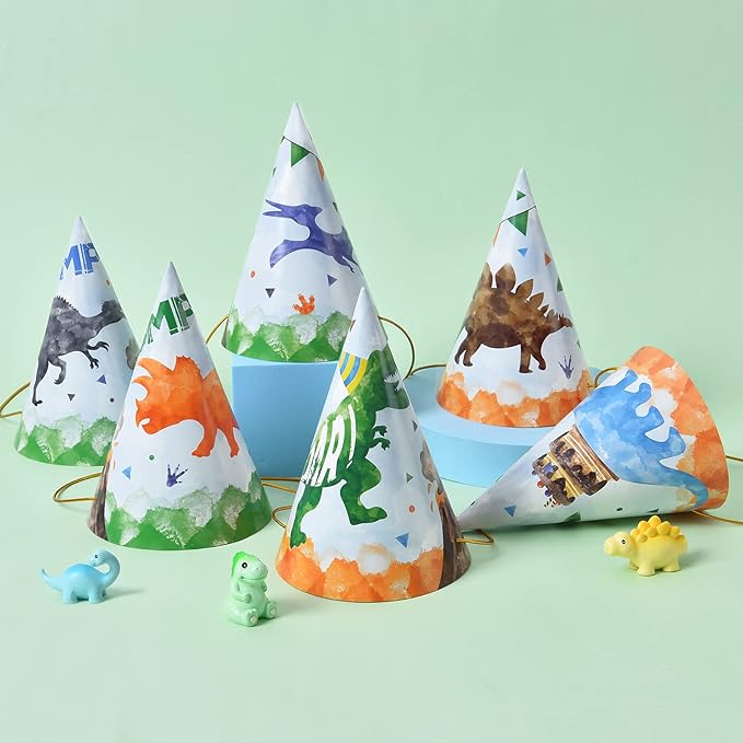 WERNNSAI Birthday Party Hats - 12 Pcs Birthday Party Supplies Cone Hat Headbands Colorful Paper Party Hats for Kids