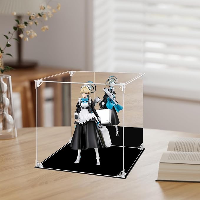Acrylic Display Case for Collectibles Assemble Clear Acrylic Display Box with Mirrored Back, Alternative Glass Case for Action Figures Lego Model Doll Toys Display (12x12x12 inch, 30x30x30cm)