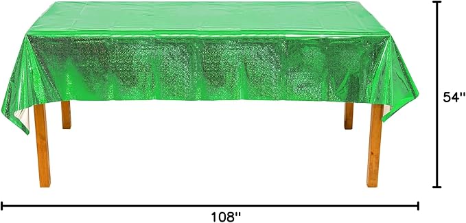 GREATRIL Green Party Table Covers Disposable Tablecloth for St. Patrick’s Day/Birthdays Party/Turtle/Hawaiian Ceremony Decorations Rectangle Tablecover 54'' x 108'' - 2 Packs