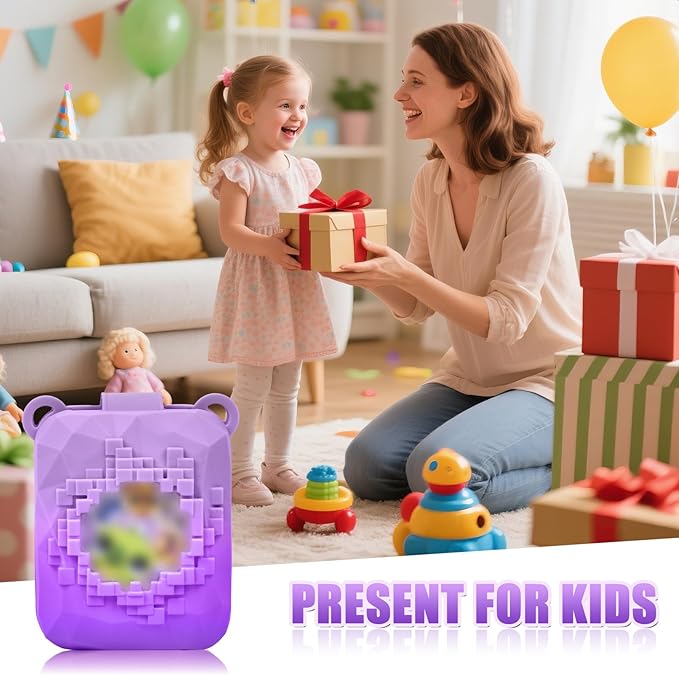 Silicone Cover Case Compatible with Bitzee Magicals Interactive Toy Digital Pet, Protective Sleeve Skin with Detachable Shoulder Strap for Bitzee Virtual Electronic Pets & Accessories(Bag Only)-Purple