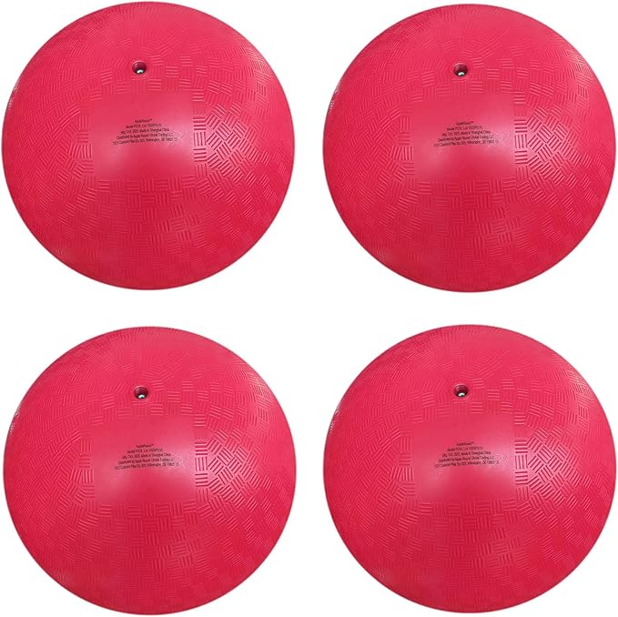 AppleRound 8.5-inch Dodgeball Playground Balls, Pack of 4 Balls with 1 Pump, Official Size for Dodge Ball, Handball, Camps and Schools