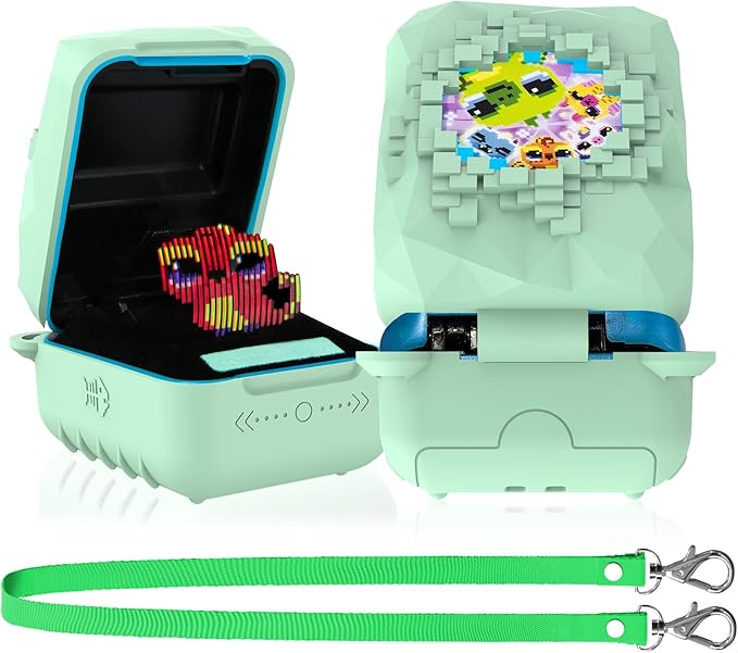 Silicone Case for Bitzee Magicals Interactive Toy, Anti-Scratch, Washable, Shockproof Silicone Protective Cover for Bitzee Magicals Interactive Toy Accessories with Lanyard - Mint Green