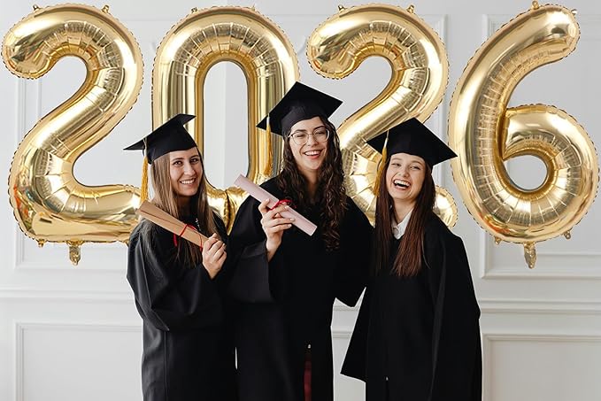 Champagne Gold 2026 New Years Eve Balloons Party Decorations, 40 Inch Light Gold 2026 Number Foil Helium Balloon Christmas Festival GraduationParty Decor Supplies