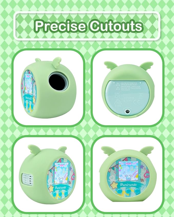 Silicone Case Compatible with Punirunes Interactive Digital Toy - Protective Sleeve with Lanyard (Case Only) - Pale Green